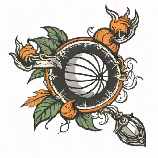 lifeline basketball with shade tattoo design idea