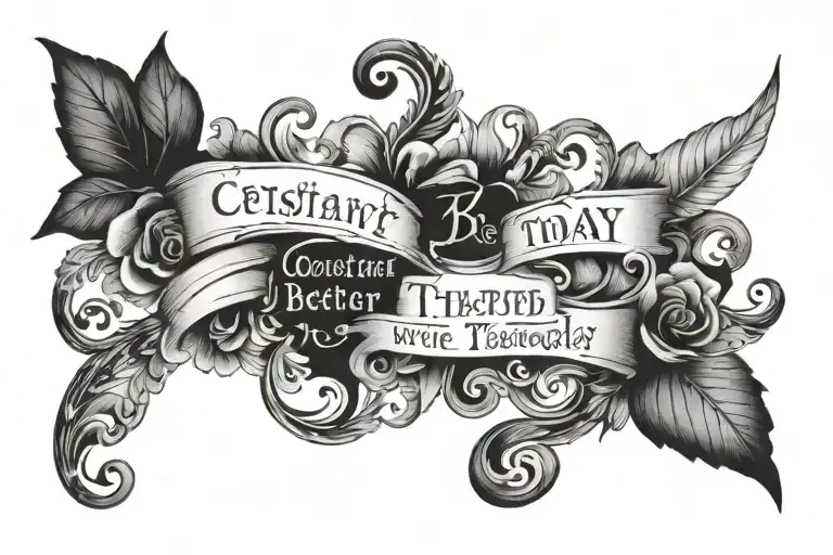 this quote It's a constant quest to try to be better today than you were yesterday and better tomorrow than you were the tattoo design idea