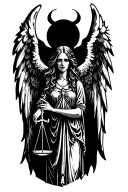 angel libra zodiac sign incorporated tattoo design idea