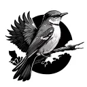 robin bird flying tattoo design idea