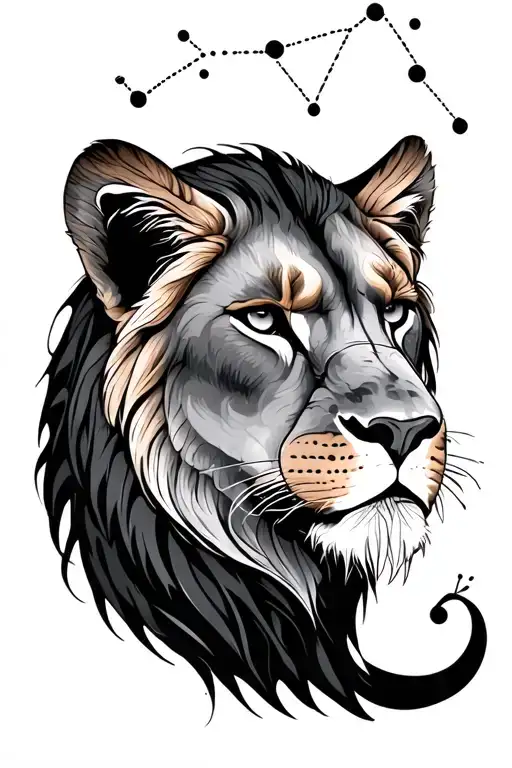Leo constellation tattoo design idea