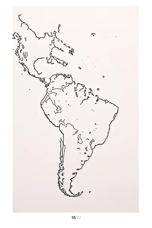south america and 50th birthday tattoo design idea