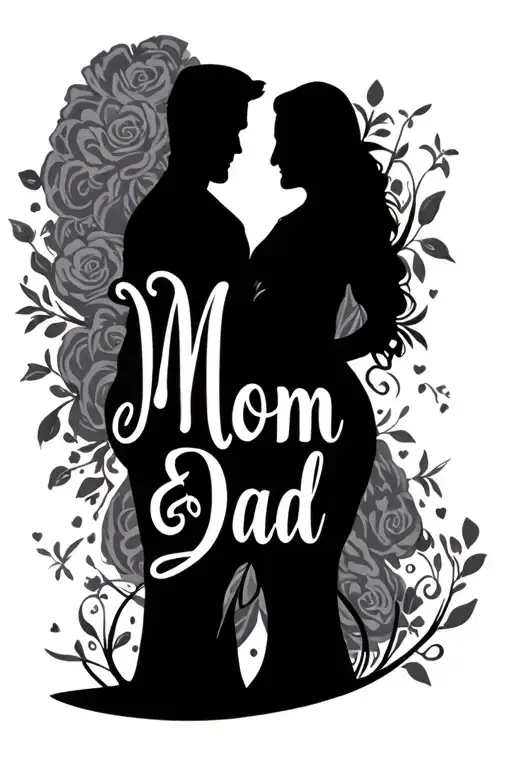 text of mom and dad memorial tattoo design idea