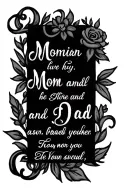 text of mom and dad memorial tattoo design idea
