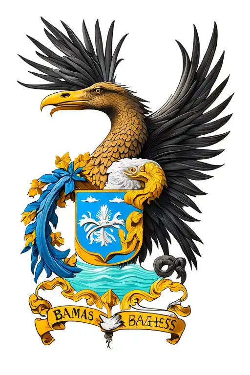 Bahamas coat of arms tattoo design idea