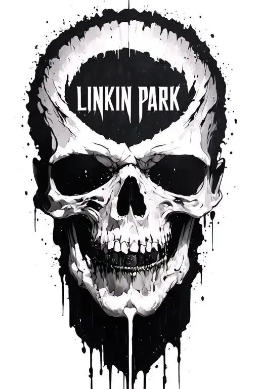 linkin park hybrid theory album cover mit schlagzeug tattoo design idea