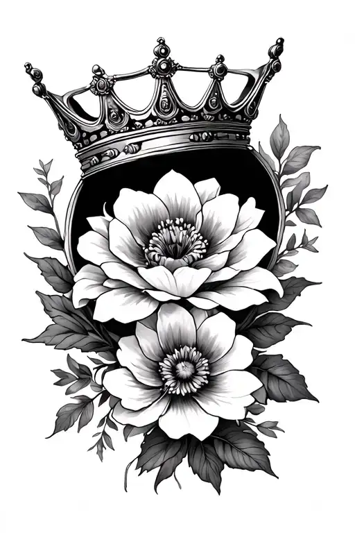 Psalms 46 5 crown and flowers  tattoo design idea
