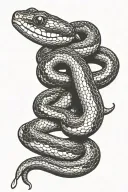 Garter Snake coming tattoo design idea
