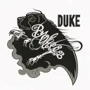Believe Duke written inside tattoo design idea