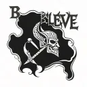Believe Duke written inside tattoo design idea