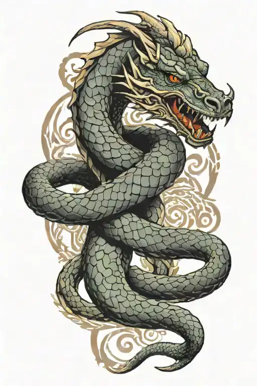 Jörmungandr wrapped tattoo design idea