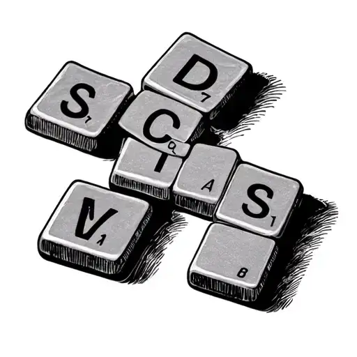 Scrabble Tile tattoo design idea