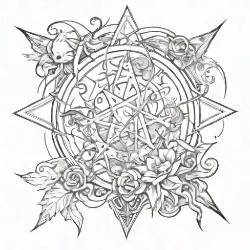 witchcraft tattoo design idea