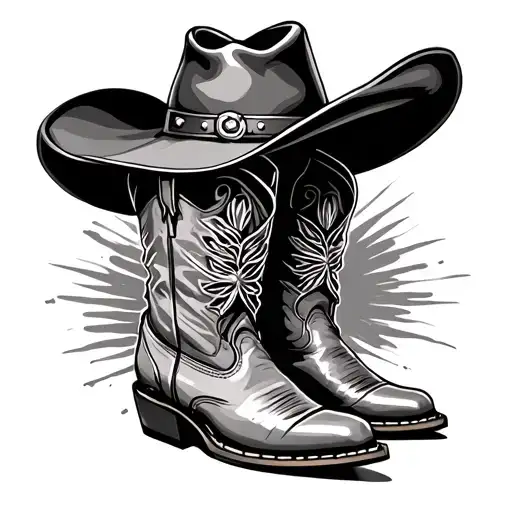 Cowboy Hat And Boots tattoo design idea