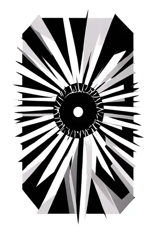 sun rays radiating tattoo design idea