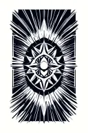 sun rays radiating tattoo design idea