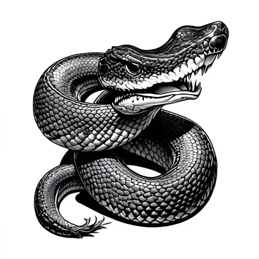 snake eating its own tail tattoo design idea