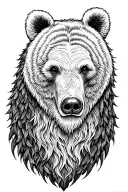 bear-headed druid tattoo design idea