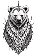 bear-headed druid tattoo design idea
