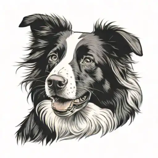 Border Collie tattoo design idea