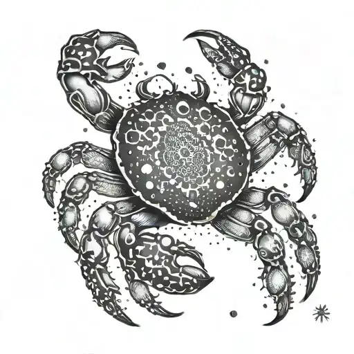 crab cancer constellation tattoo design idea