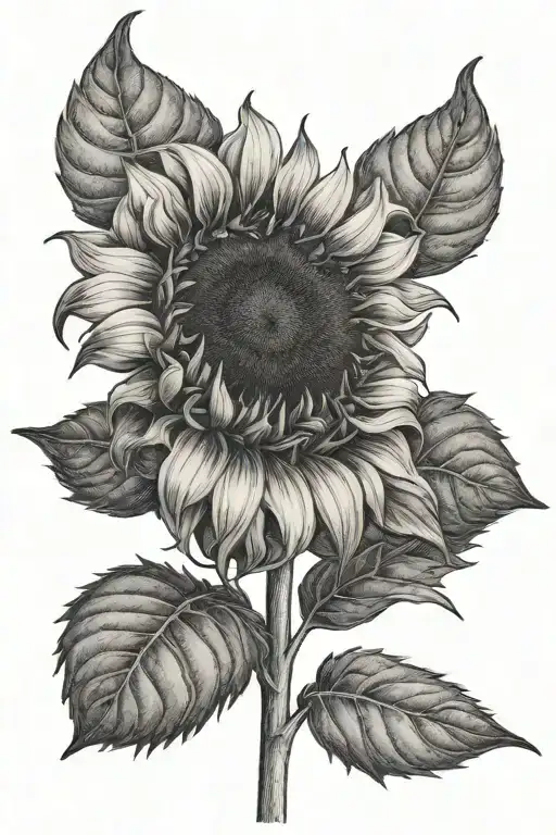 sunflower with abuse survivor tattoo design idea