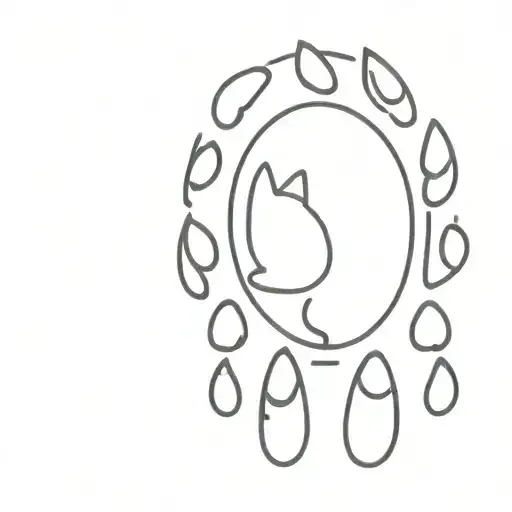 cat paw print surrounded tattoo design idea
