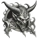 crying demon tattoo design idea