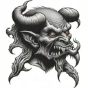 crying demon tattoo design idea