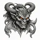 crying demon tattoo design idea