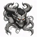 crying demon tattoo design idea