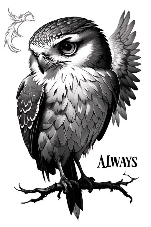 hedwig always Harry potter tattoo design idea
