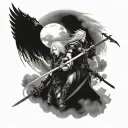 cloud and sephiroth from final fantasy 7  tattoo design idea