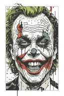 heath ledger joker laughing tattoo design idea