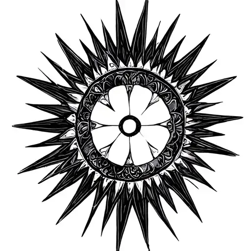 gothic sun tattoo design idea