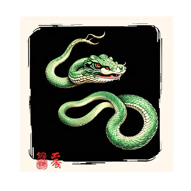 Year Of Snake tattoo design idea