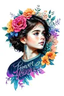 forever young tattoo design idea