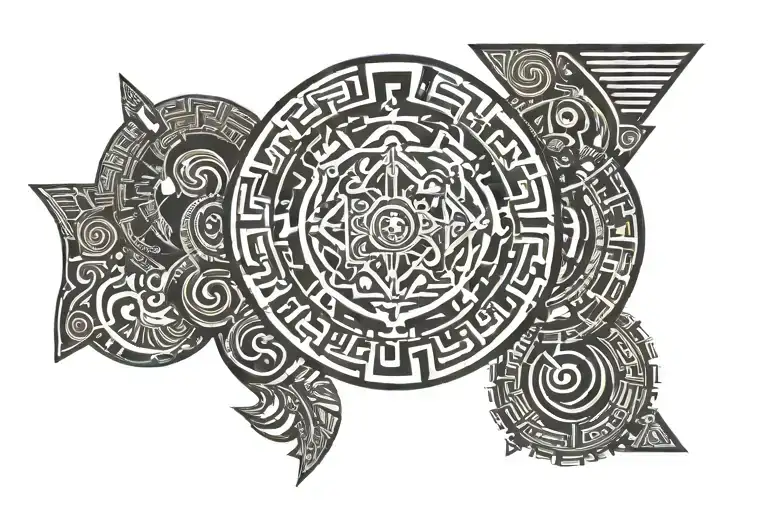 mayan aquarius symbol tattoo design idea