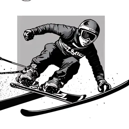 ski jumping tattoo design idea