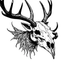 tribal stag skull tattoo design idea