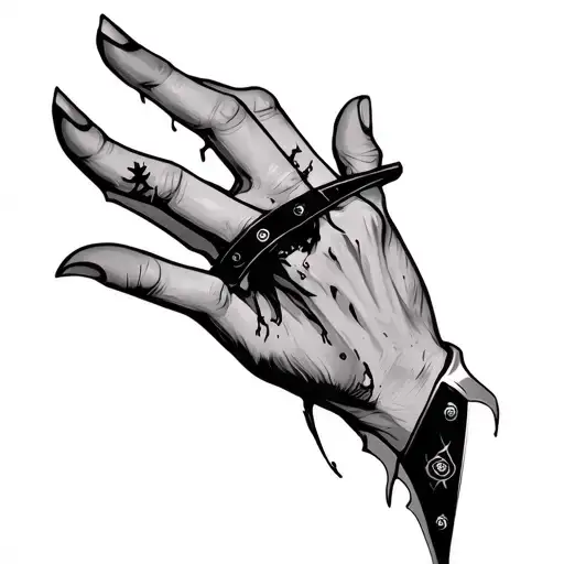 I have a scar on my hand. I think about the tattoo and came up with a cool idea as if a knife or tattoo design idea