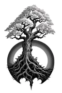 yggdrasil tree in bloom representing a member tattoo design idea