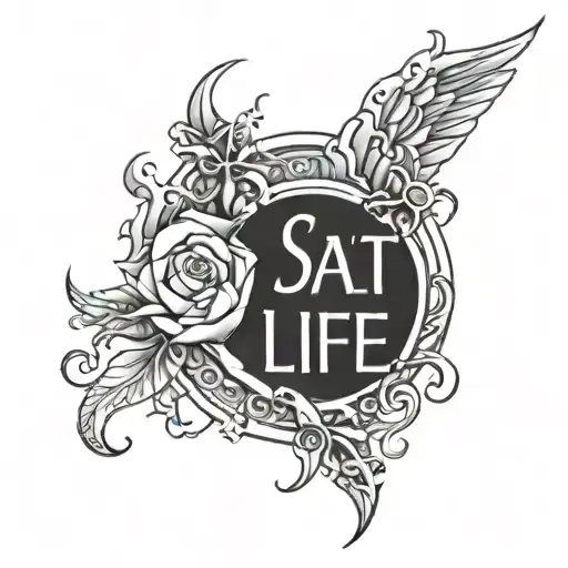 cybersigilism tattoo with the words 'salt life' tattoo design idea