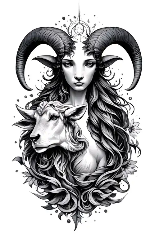 aries and Aquarius  tattoo design idea