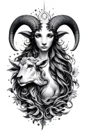 aries and Aquarius  tattoo design idea
