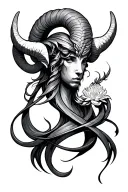 aries and Aquarius  tattoo design idea