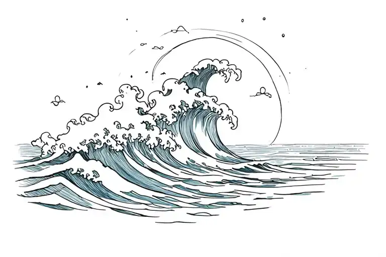 Tides, waves, mood, moment this moment tattoo design idea