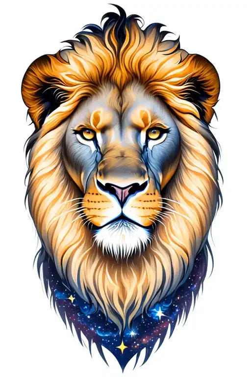 Combine name Lukas with a picture of a lion.  The Proud lion is look at the stars tattoo design idea