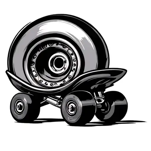 skate wheels tattoo design idea