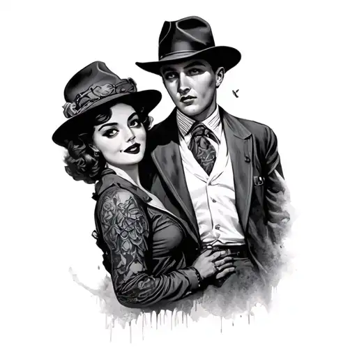 Bonnie And Clyde tattoo design idea